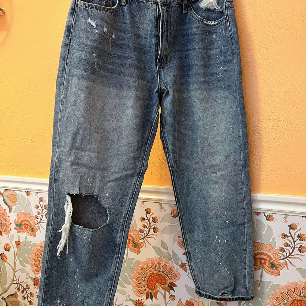 Flying Monkey Size 31 Over Sized and Distressed, Cropped Boyfriend Jeans